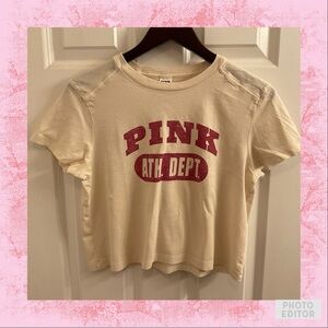 PINK Victoria’s Secret Dreamer Cotton Crop Tee - White Shell - NWT - Size Medium